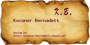 Kocsner Bernadett névjegykártya